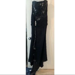 Tiffany Design Black Evening Gown with slit